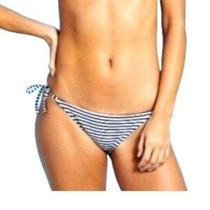 Xhilaration Juniors Hipster String Bikini Bottom Blue White Stripe S M XL